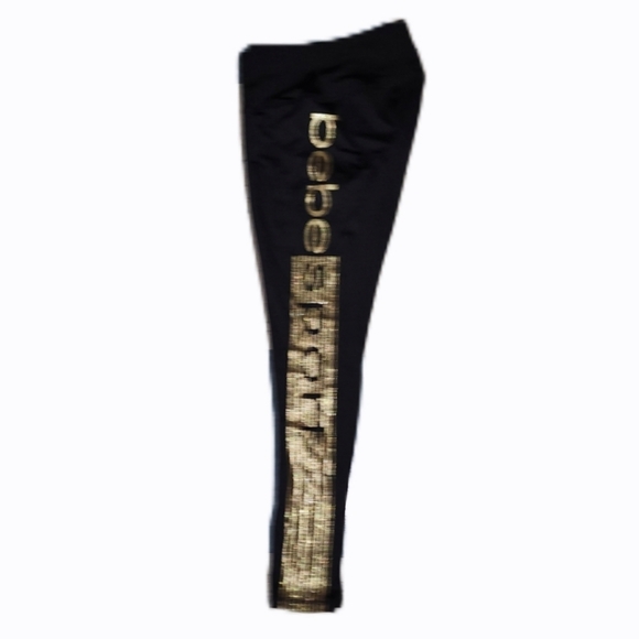 Bebe Black and Gold Leggings - Picture 3 of 5